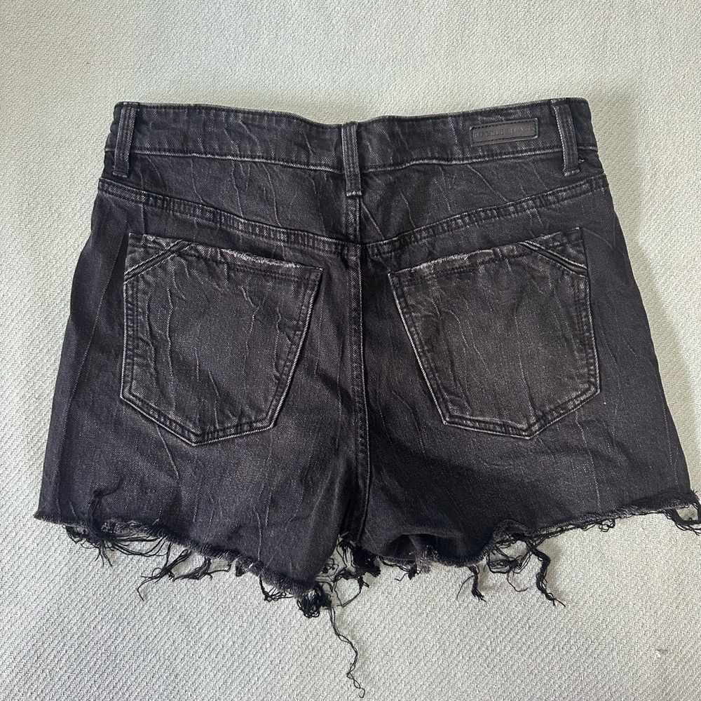 High Rise Buckle Black Denim Shorts - Picture 8 of 8